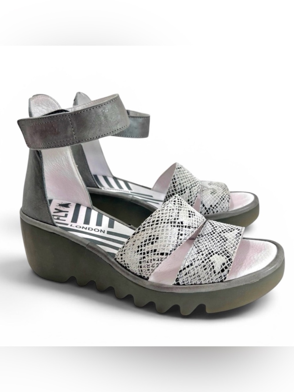 Fly London Velcro Ankle Strap wedge sandals BONO290FLY Size 39/US 9